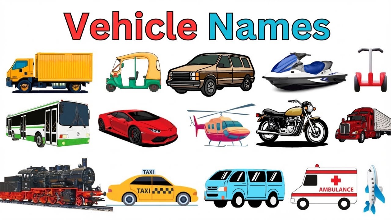 120 Vehicle Names for beginners | Types of Vehicles in English | Learn English | for kids