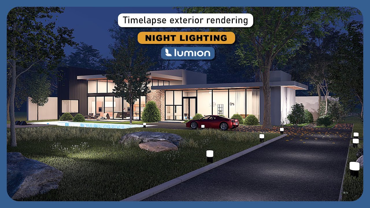 Night-Time Exterior Lighting: Illuminating Landscapes with Lumion