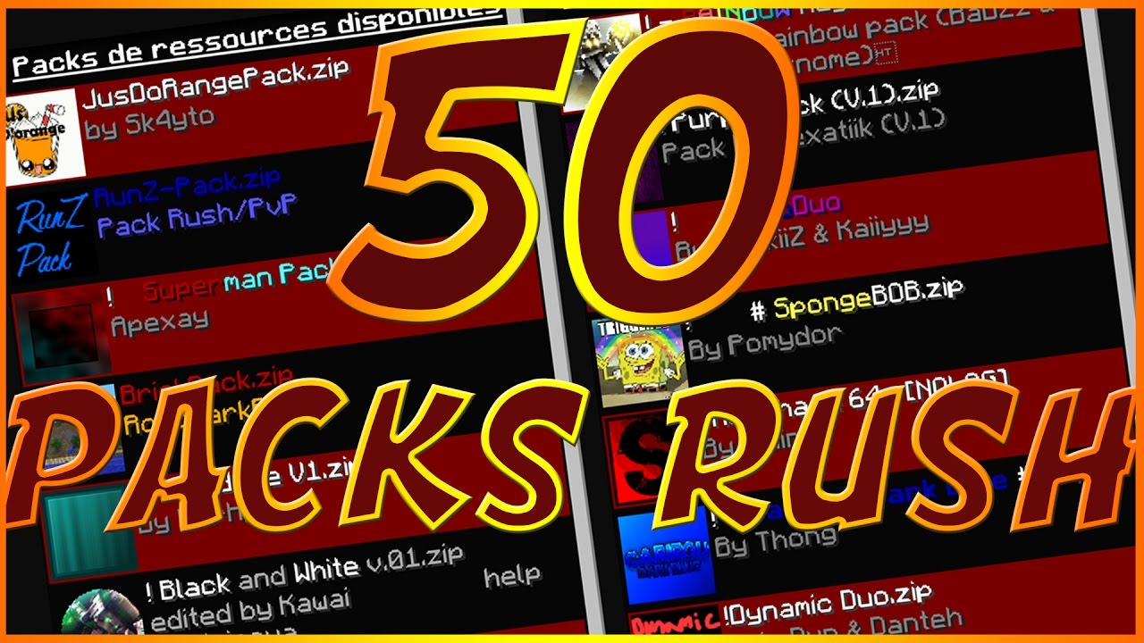 50 PACKS RUSH - PACKS FOLDER / FUNCRAFT V2 – MINECRAFT – ( TOP 50 PACKS RUSH )