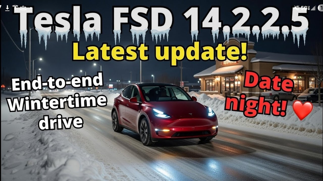 Tesla Model Y  FSD 14.2.2.5 end to end on Date night!