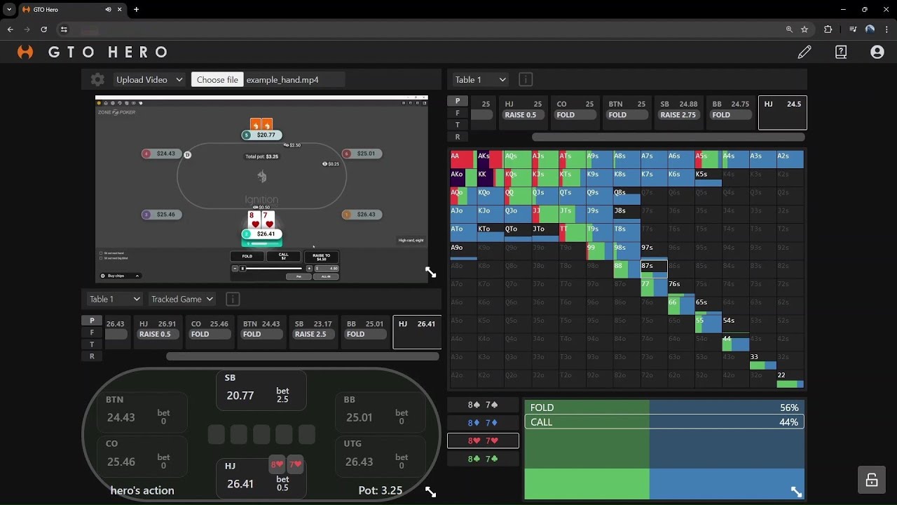 Automatic Poker Assistant (GTO Hero)