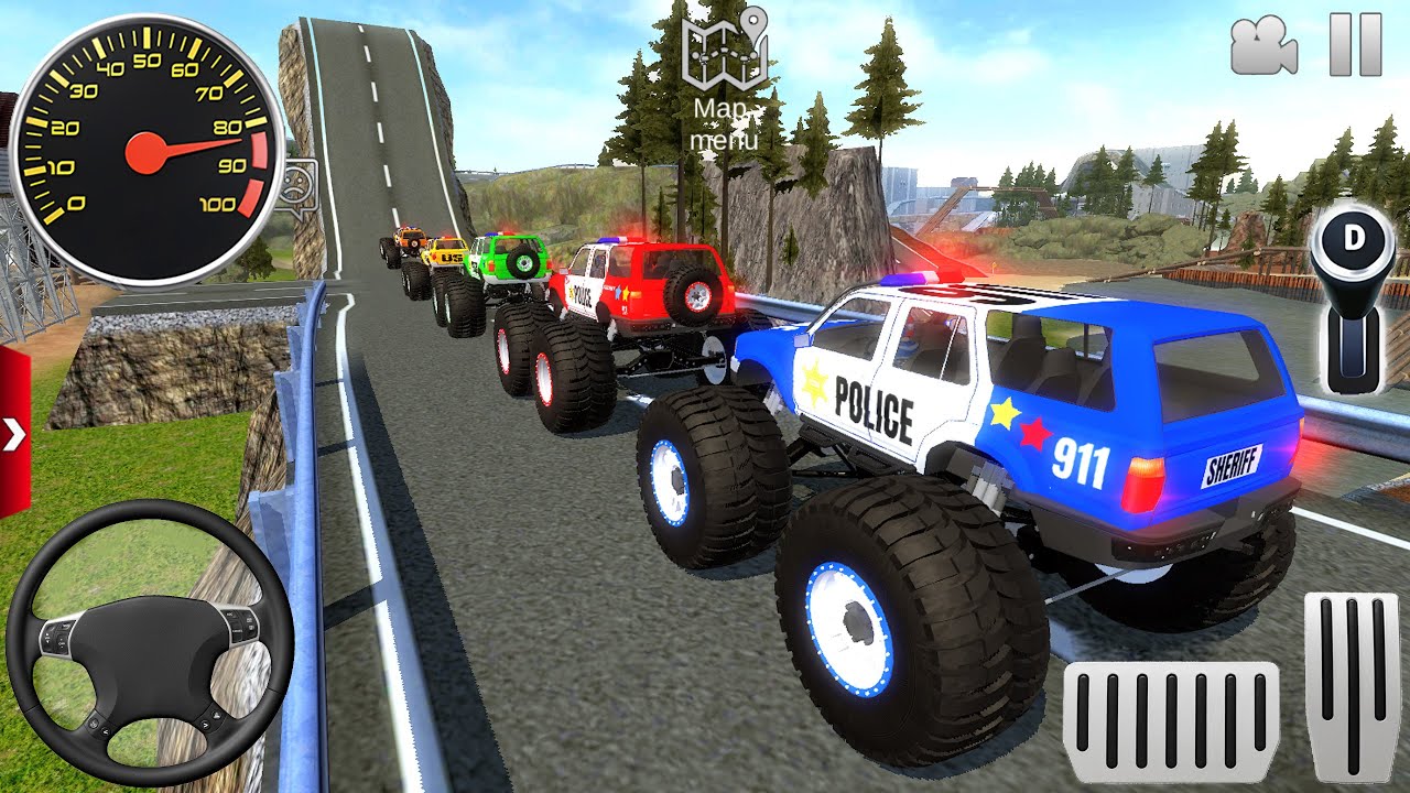 Police Monster Truck Impossible Stunts #1 - Car Extreme Racing Android Gameplay