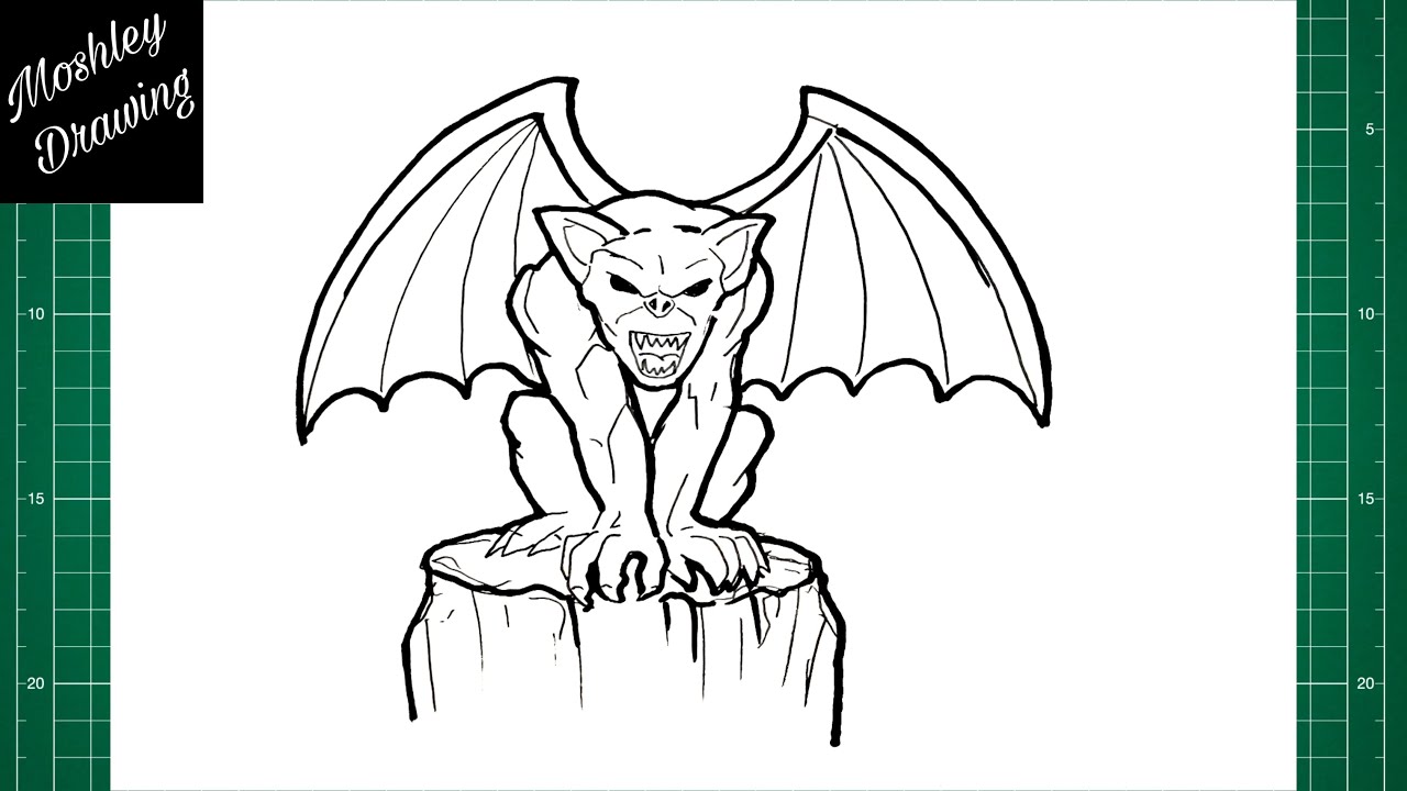 How to Draw a Gargoyle Step by Step