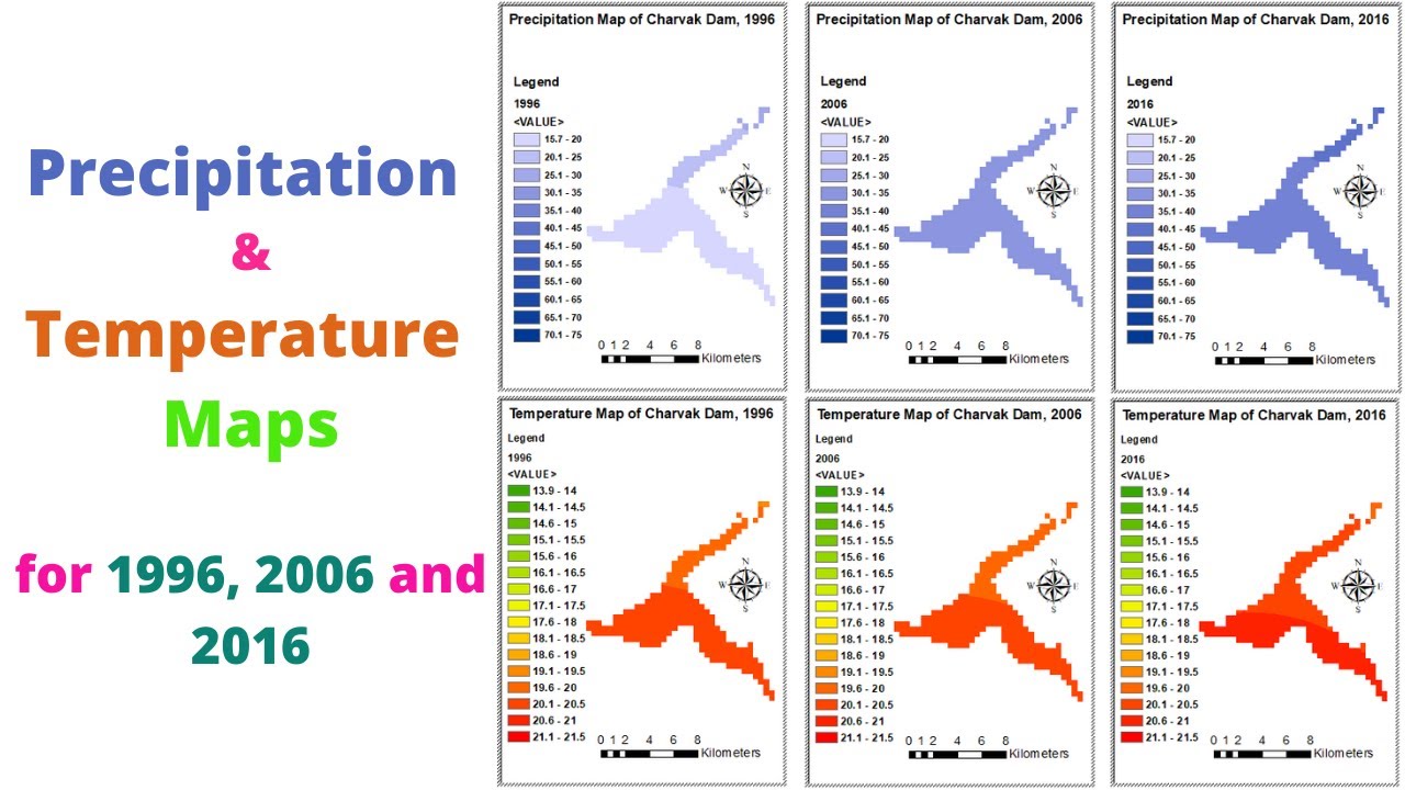 Climate Change DETECTION with Temperature and Precipitation data 1996-2016 in GIS.