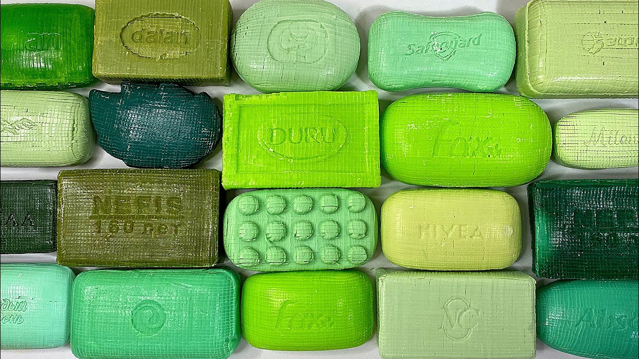Green Soap CUBES. Soap Cutting ASMR. Relaxing Sounds (no talking). Satisfying ASMR Video. Asmr soap