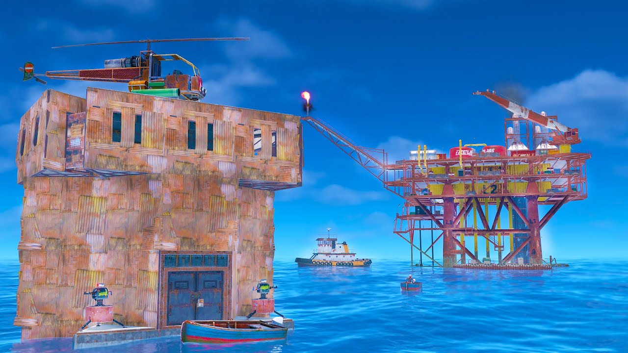 i built a water fortress next to oil rig...