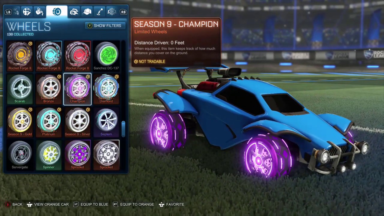 ALL SEASON 9 ROCKET LEAGUE REWARD WHEELS VIDEO