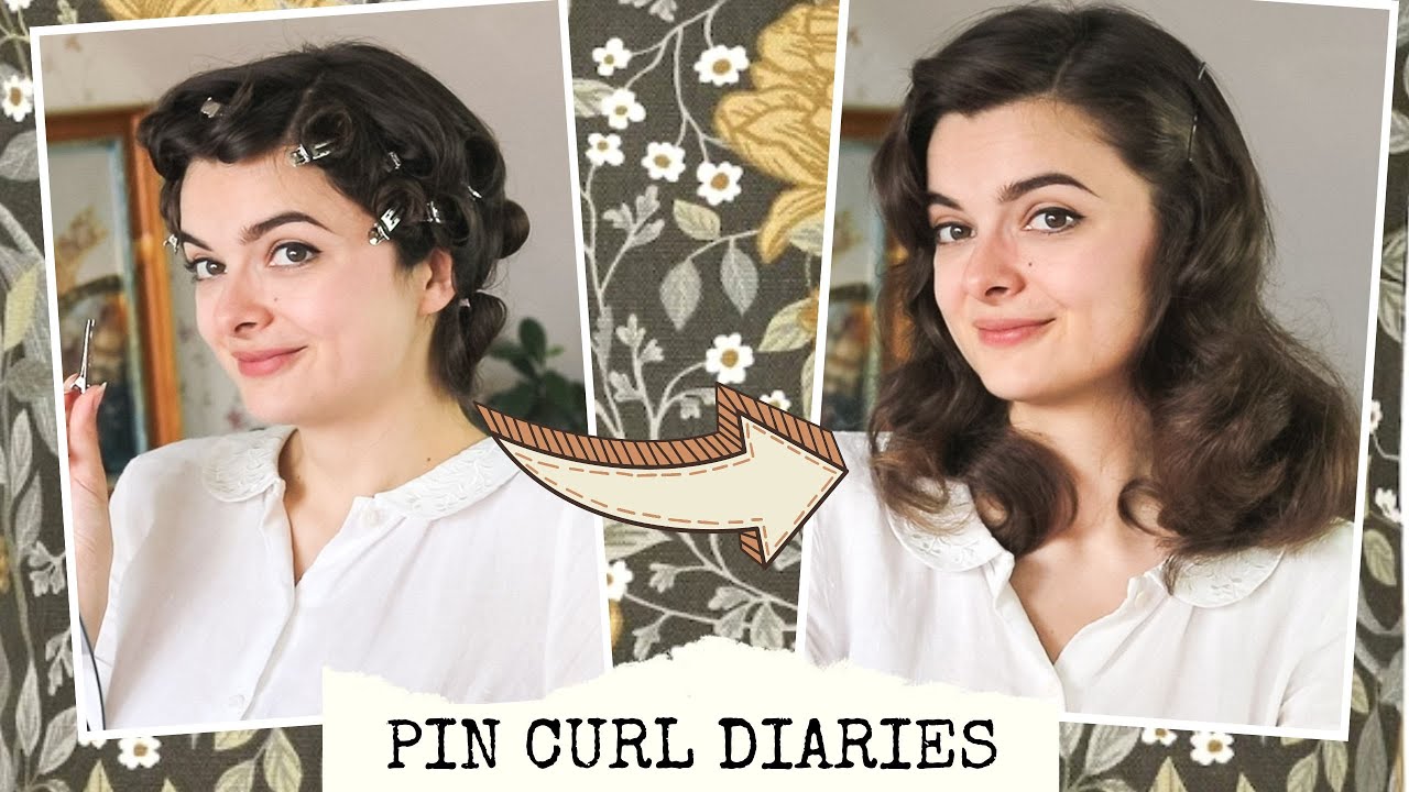 Trying Vintage Pin Curls on Mid-Length Hair 🎀 The Pin Curl Diaries