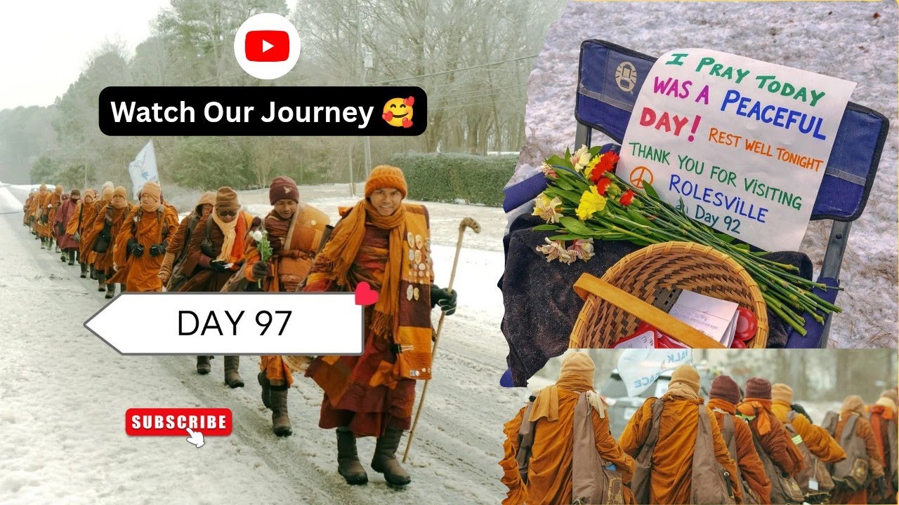 Day 97 🙏 Walk For Peace Journey ♥️ #buddhistmonks #alokathepeacedog #walkforpeace 