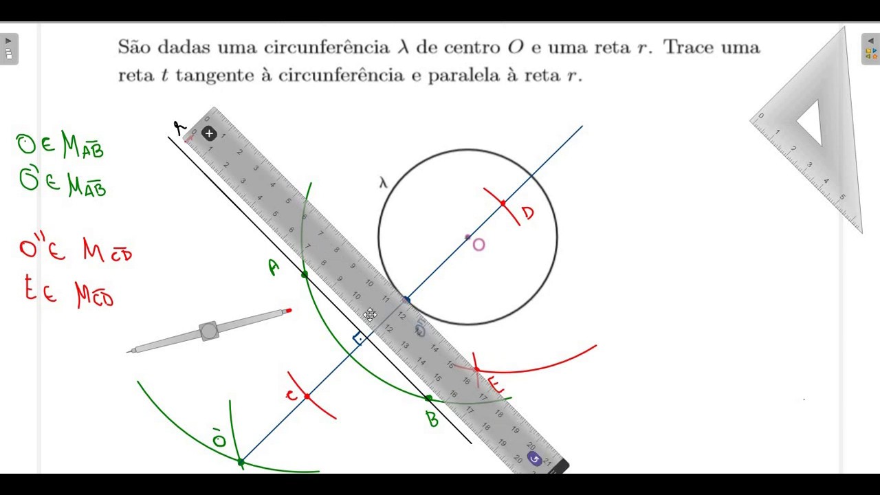 Reta tangente a circunferência paralela a uma outra