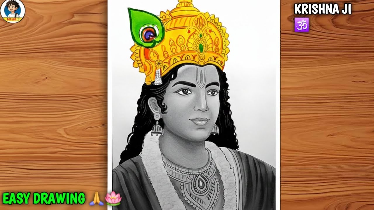 Shri Krishna Drawing 💙 | Easy Art for Kids & Beginners