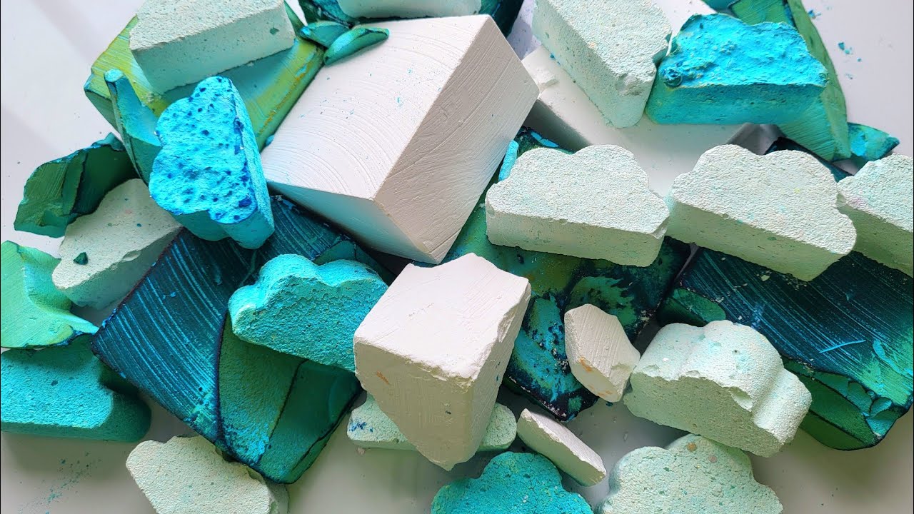 Pile of Dyed, PJ, Chunks & Reformed Gym Chalk ♡ ASMR ♡ Oddly Satisfying