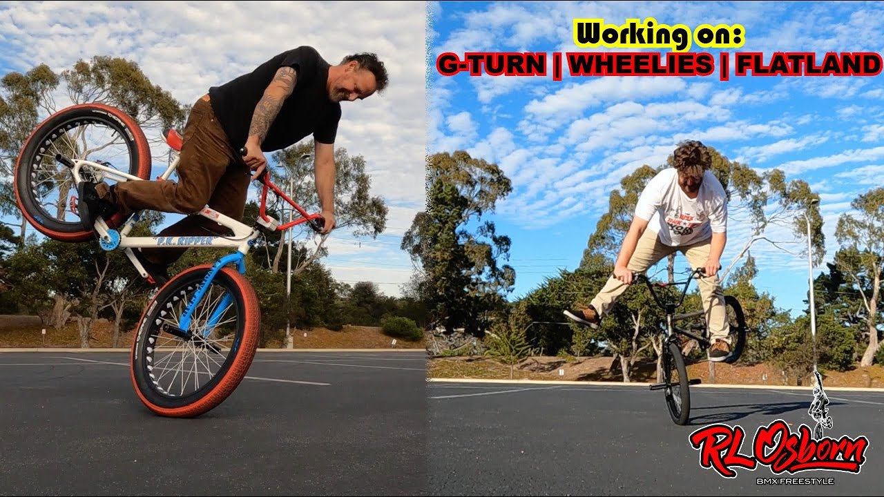 80's BMX Freestyle Free Ride:  RL Osborn Works on G-Turn + Dylan Works on Wheelies & Flatland