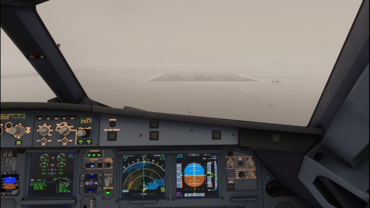 MSFS2024 Full Flight, Flight Sim Labs Airbus A321-271NX (A321neo PW) ONT-SFO, Stormy Flap 3 Landing.