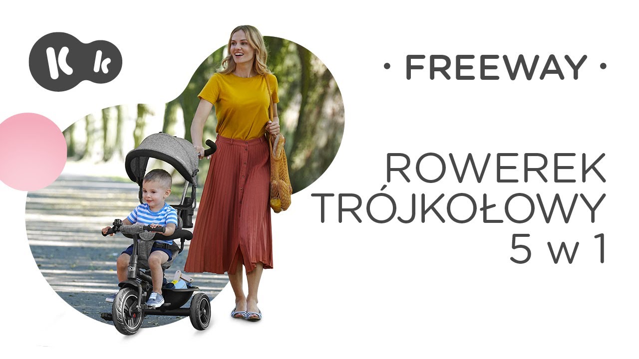 Rowerek trójkołowy 5 w 1 FREEWAY od Kinderkraft | z obrotowym siedziskiem