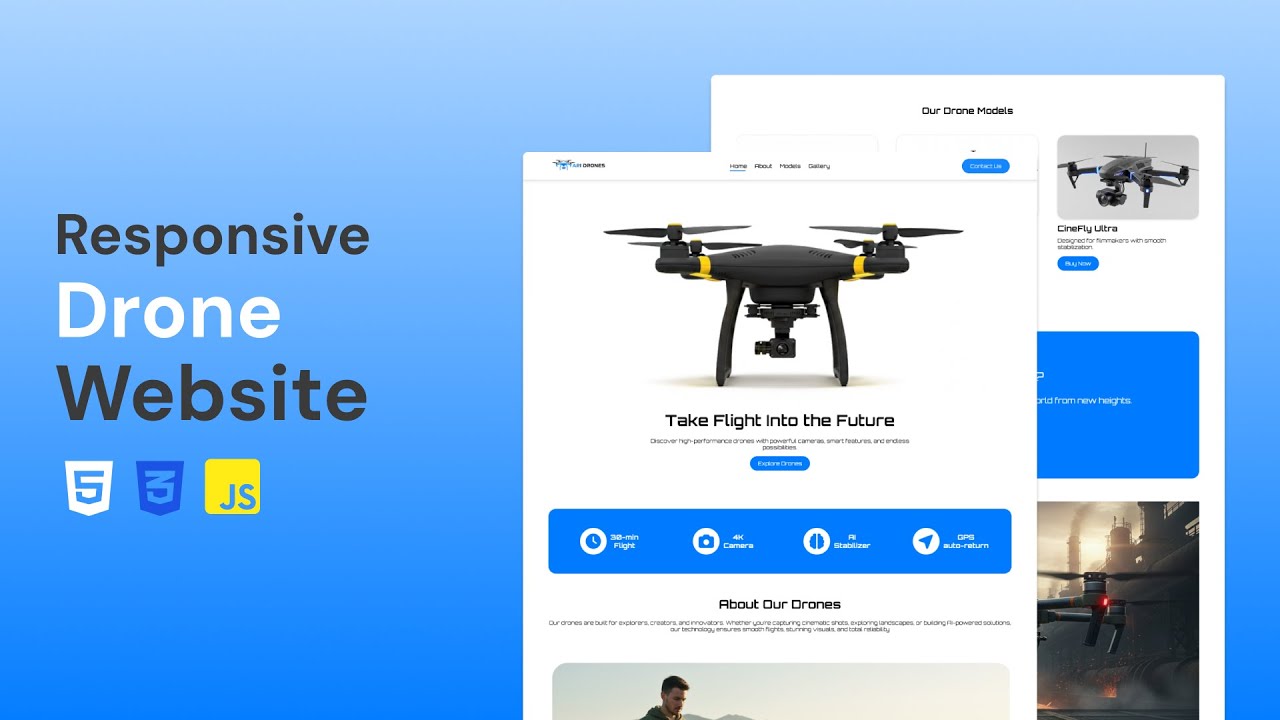 Build a Modern Drone Website | HTML CSS JavaScript Tutorial (Step-by-Step)