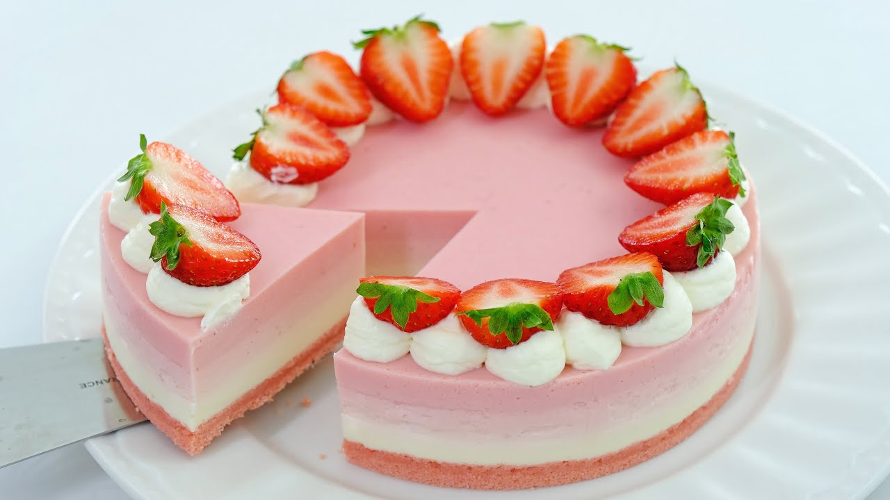 🍓🍓 NO BAKE Strawberry Cheese Cake｜Gâteau au Fromage et aux Fraises｜ストロベリーチーズケーキ