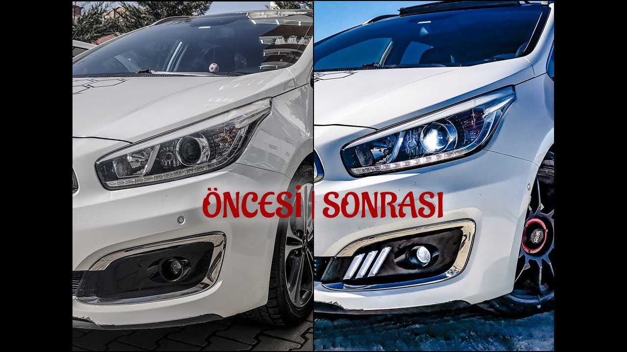 Kia Cee'd Makyajlı kasa sis çerçevesine drl led, Mustang tipi led uygulaması