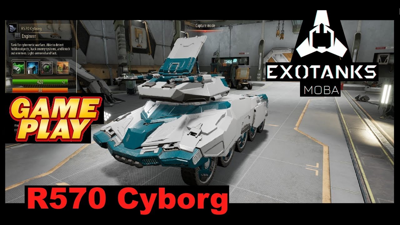 ExoTanks MOBA ▶ Gameplay 💥 Tank R570 Cyborg (R570 Киборг)