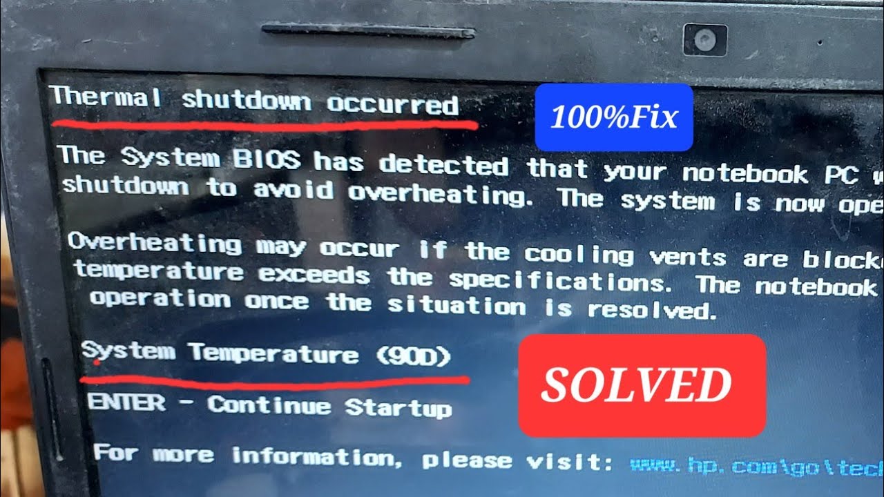 Thermal shutdown occurred hp laptop (90d) fix l लैपटॉप थोड़ी देर में अपने आप बंद हो जाता है