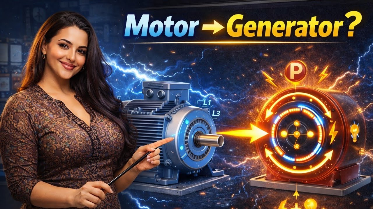 3 Phase Induction Motor as Generator @JitendraSingh0786 