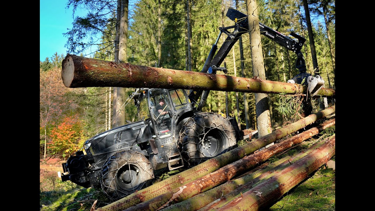🌲4K| Kotschenreuther 220M *BLACK* • from 4 Views • LoggingVideo • Forsttraktor • JohnDeere Forest🌲