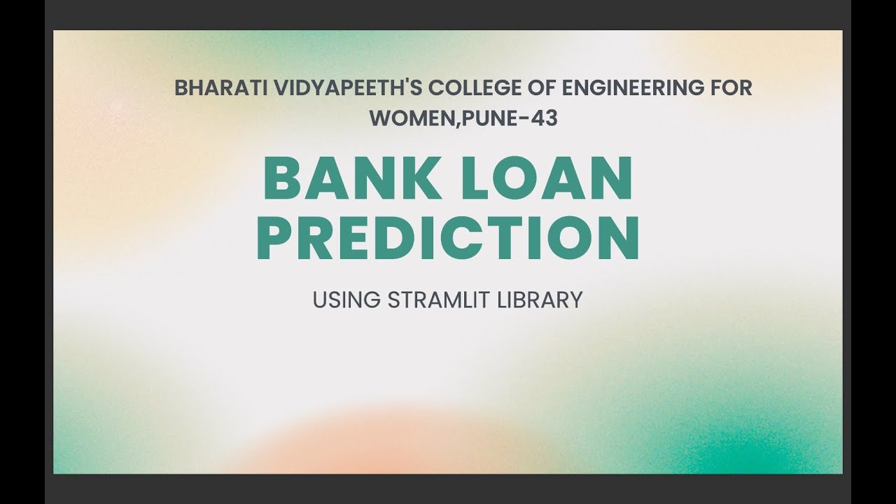 BANK LOAN PREDICTION USING STREAMLIT | ML | DS