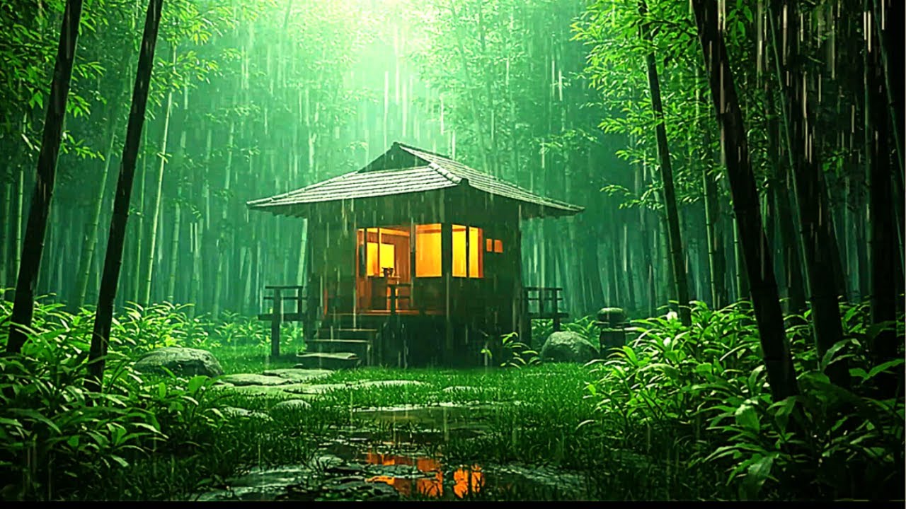 Heavy Downpour Over a Forest House – 10 Hours of Deep Sleep