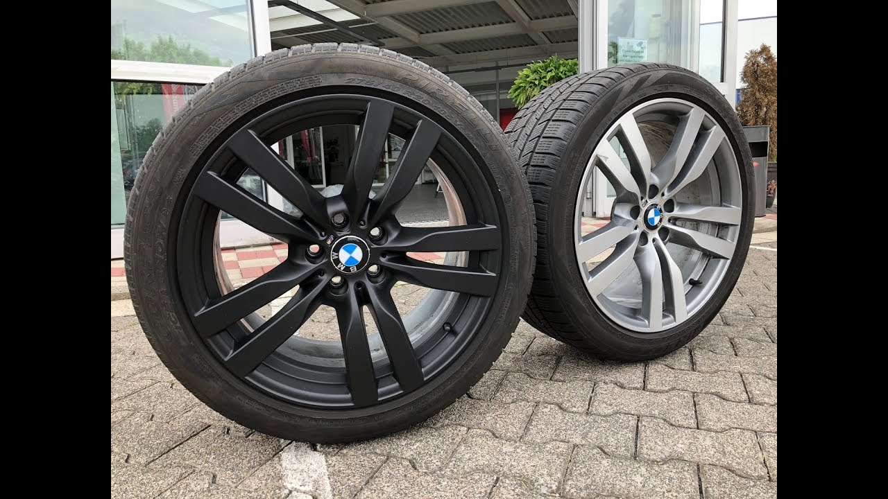 Felgen Folieren BMW X6 M mit Foliatec Sprühfolie Schwarz Matt