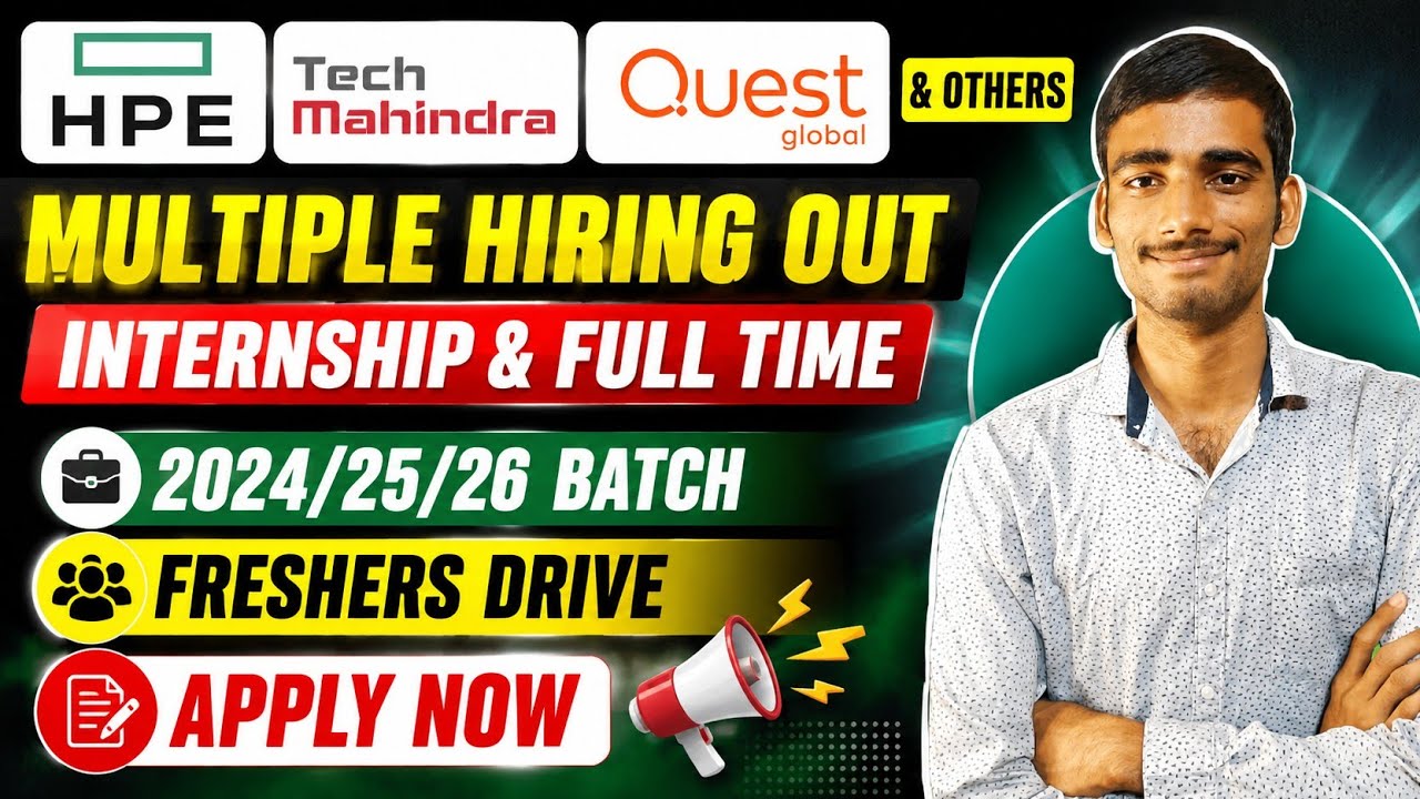 HPE, Tech Mahindra & Quest Global Hiring 2026 | Freshers Drive | Apply Now