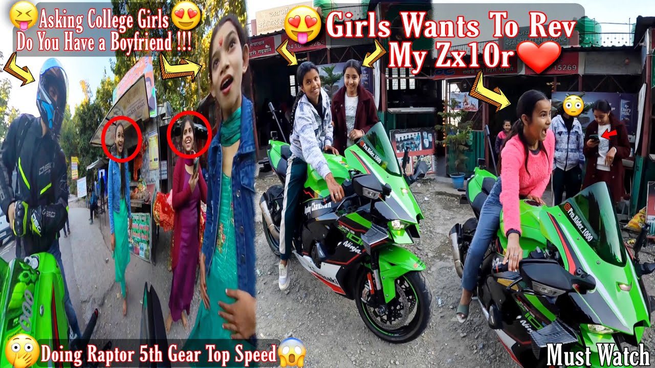 Asking College Girls Do You Have A Boyfriend & She Wants To Rev My Zx10r Loudest Exhaust & Reactions