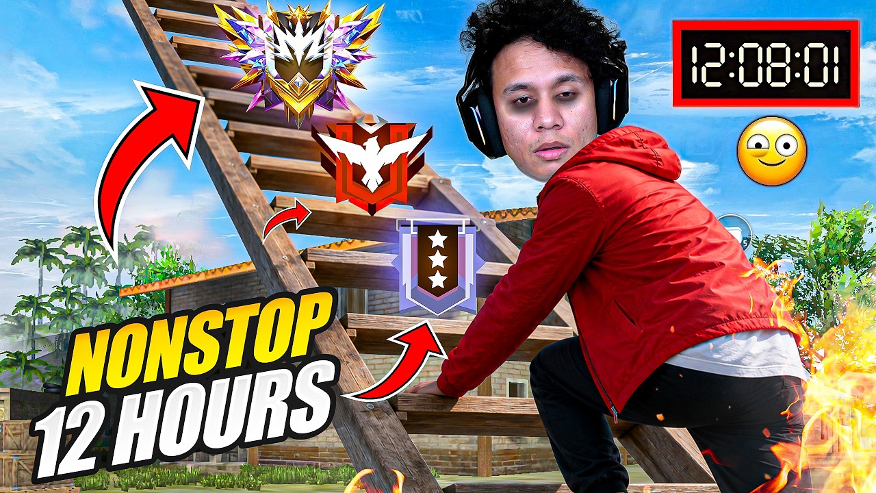 Gold to Grandmaster Rank Push in Free Fire Nonstop 12 Hours 😱 Tonde Gamer