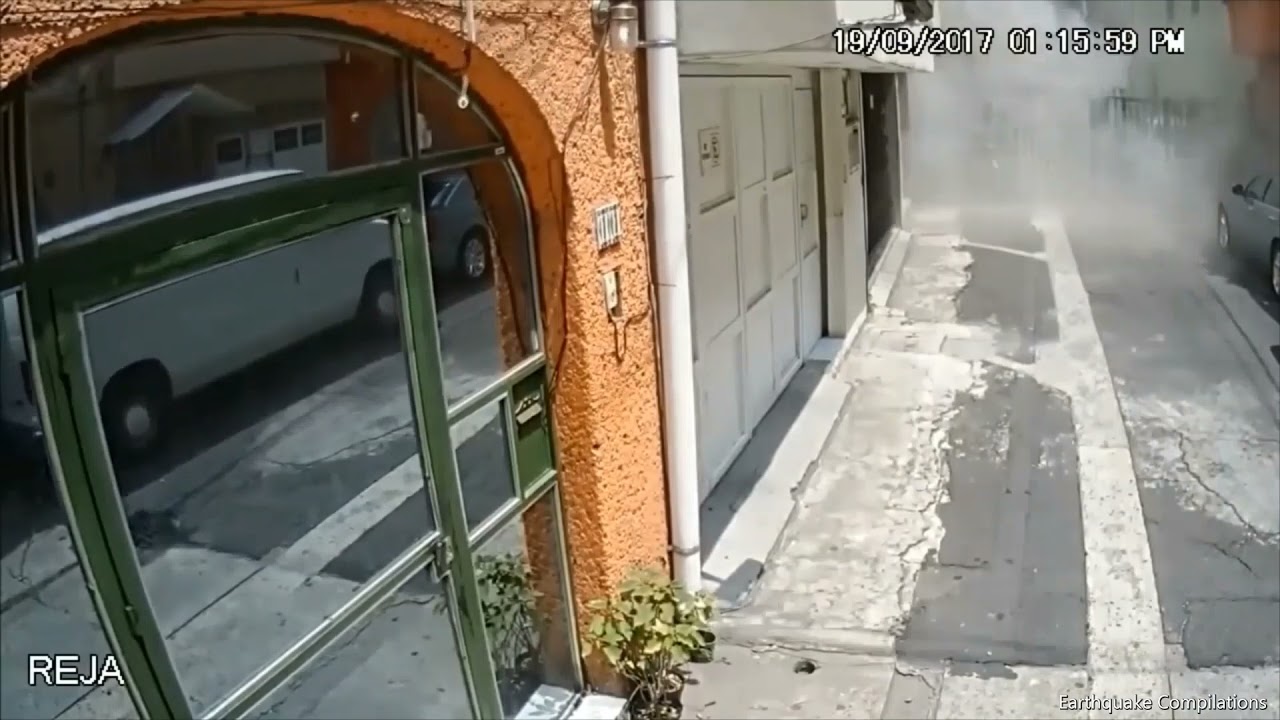 Terremoto en México 7.1 (Puebla) 19 de septiembre de 2017 (Cámaras de Seguridad) / Earthquake 19S