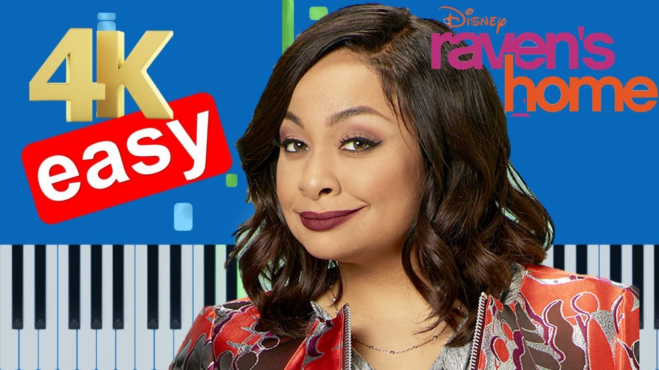 Disney - Raven's Home Theme Song (Slow Easy) Beginner Piano Tutorial 4K