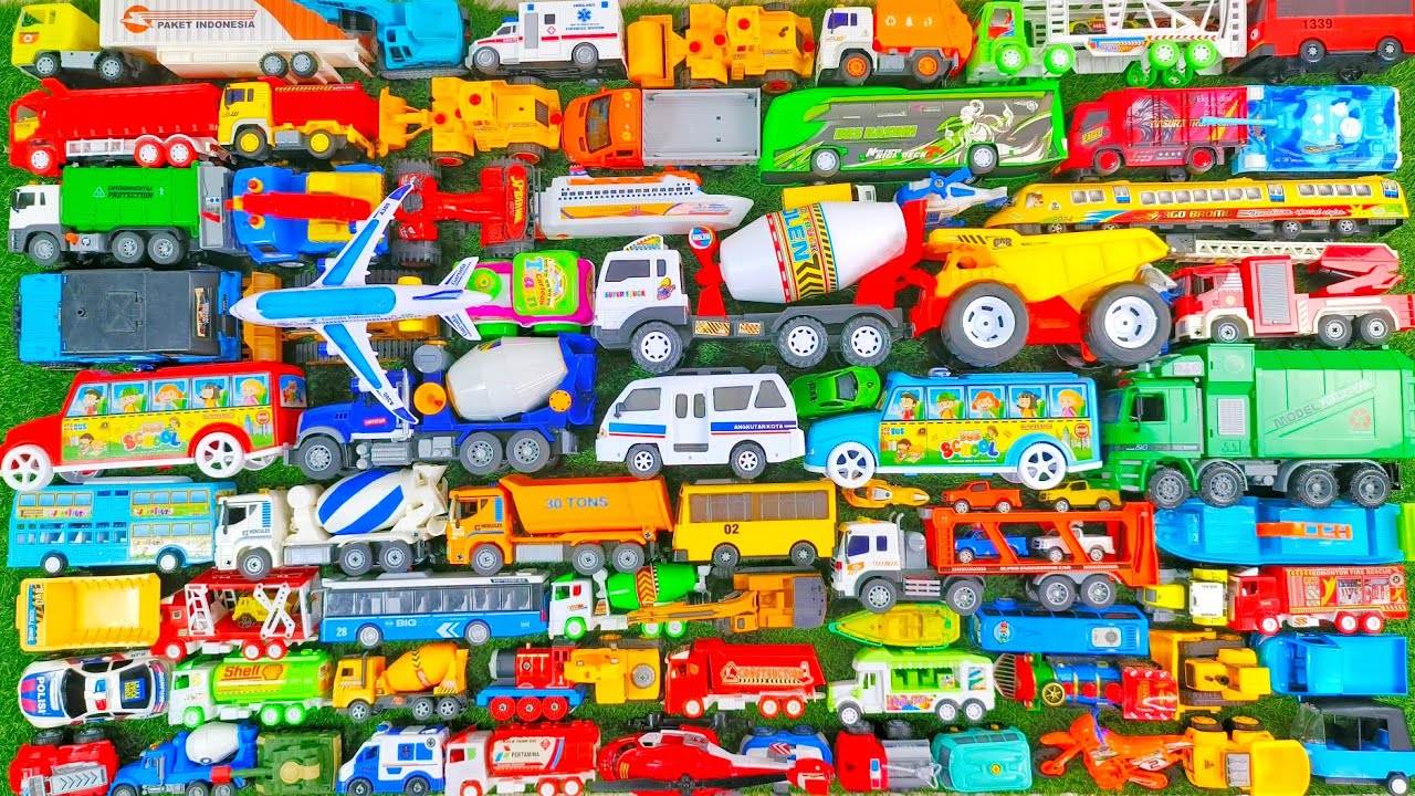 66 Mobil Mobilan Truk Kontainer, Truk Pasir, Mobil Derek, Truk Molen, Pemadam Kebakaran, Mobil Balap