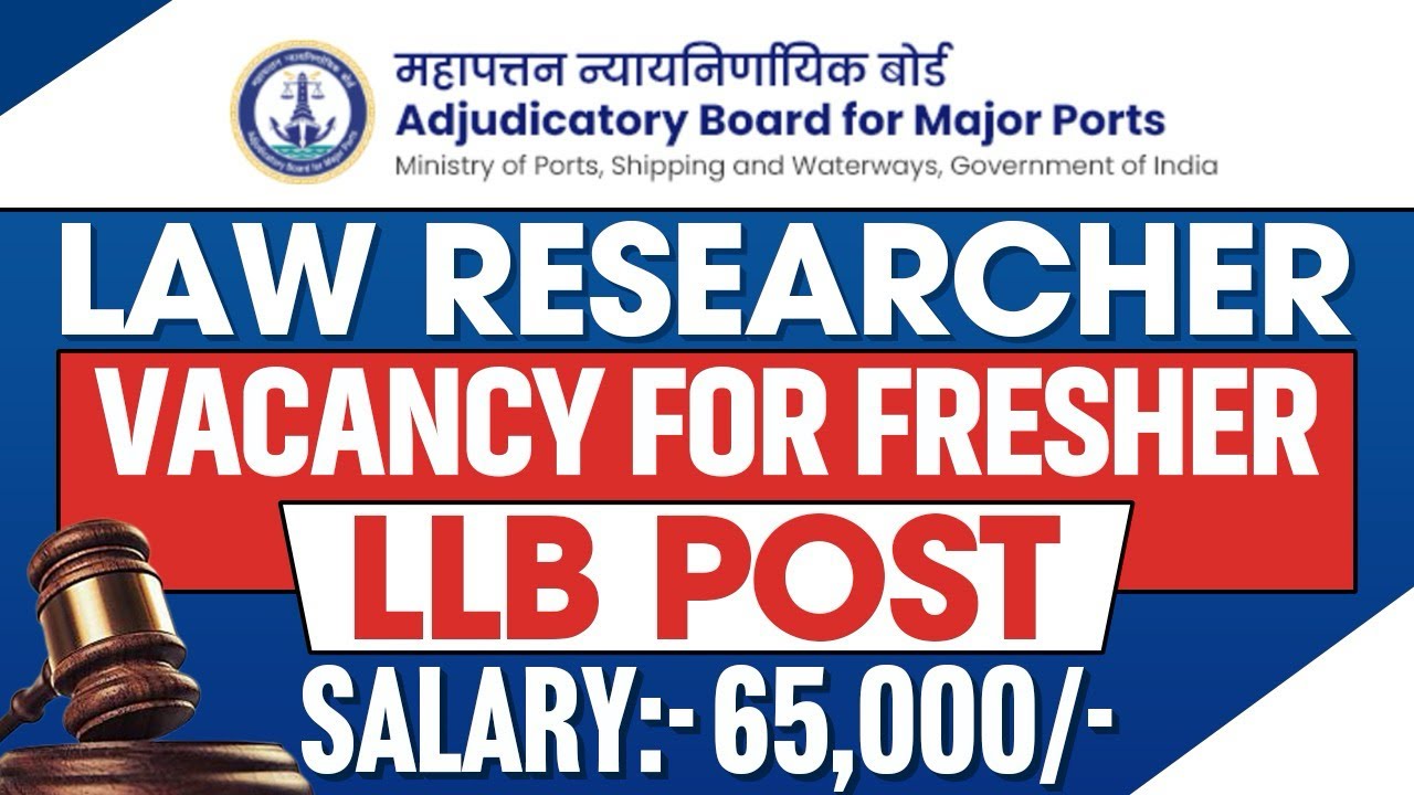 Law Researcher Vacancy for Freshers | LLB post | Salary:- 65,000 | @LAWVACANCY 