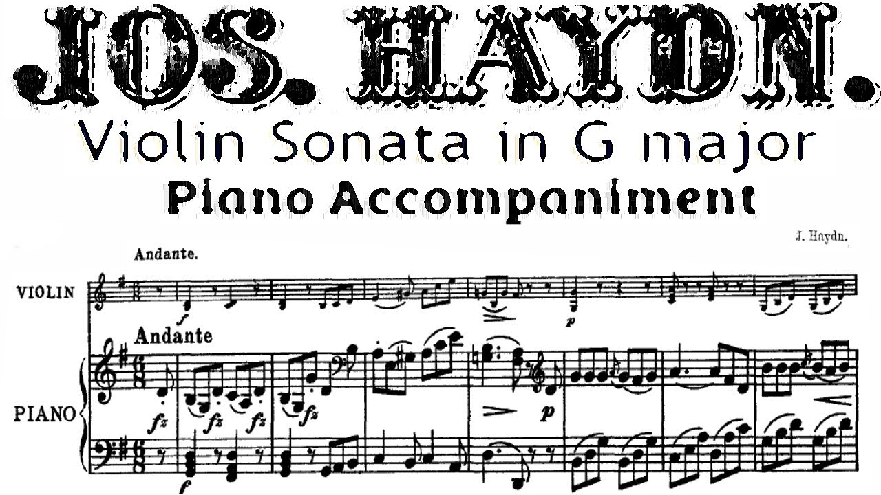 Haydn, Violin Sonata no. 1 in G major, 1st movement | Piano Accompaniment