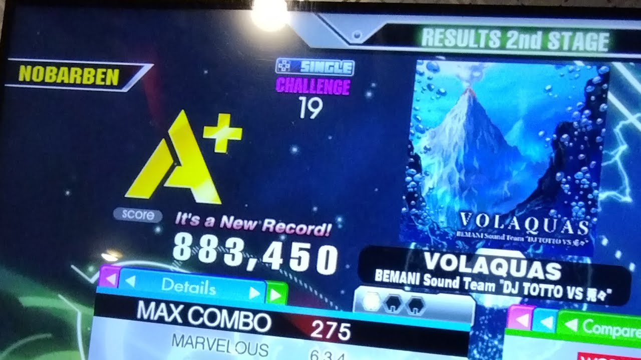 DDR A3 - VOLAQUAS - Single Challenge 19 - A+ 883k CLEAR BY NOBARBEN!!!