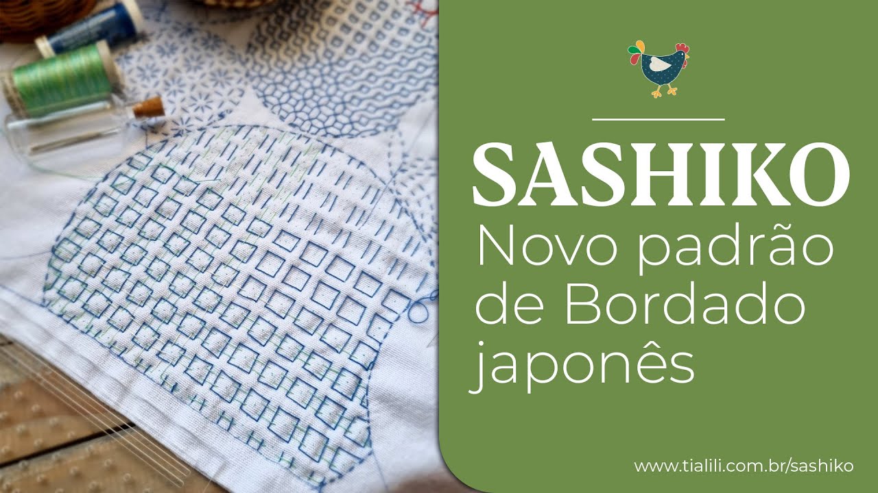 Novo padrão de SASHIKO: bordado japonês fácil para iniciantes, com régua passo a passo #bordado