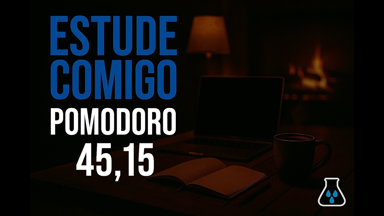Estude Comigo 4 Horas, Pomodoro 45/15 com Chuva e Lareira, Foco Profundo | Laboratório Noturno