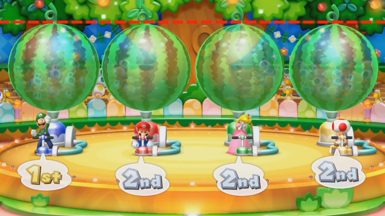 Mario vs Luigi vs Peach vs Toad - Mario Party 10 All Minigames