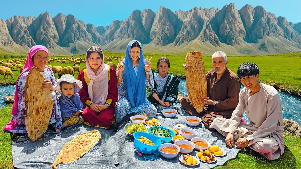 Afghan Family Picnic in the Mountains — A Beautiful Day Out with Family