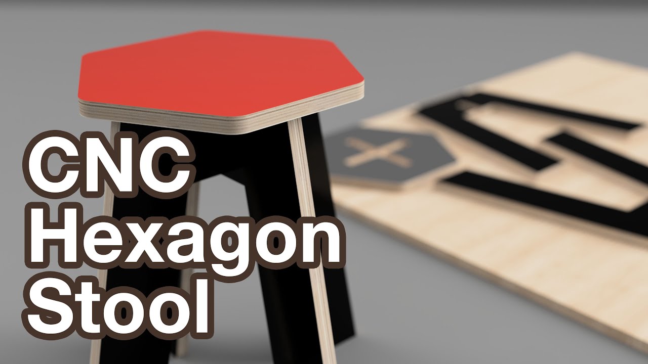 Дизайн плоского шестиугольного табурета Fusion 360 CNC для Shopbot