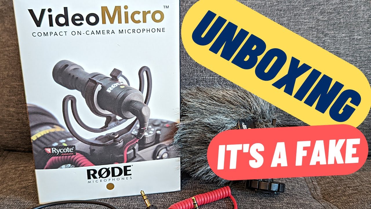 Rode VideoMicro Fake Knockoff Unboxing - Box Contents Highlighting