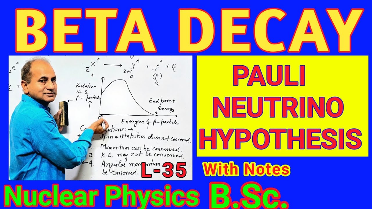 BETA DECAY  || BETA DECAY and PAULI NUTRINO HYPOTHESIS || NEUTRINO  HYPOTHESIS || L-35
