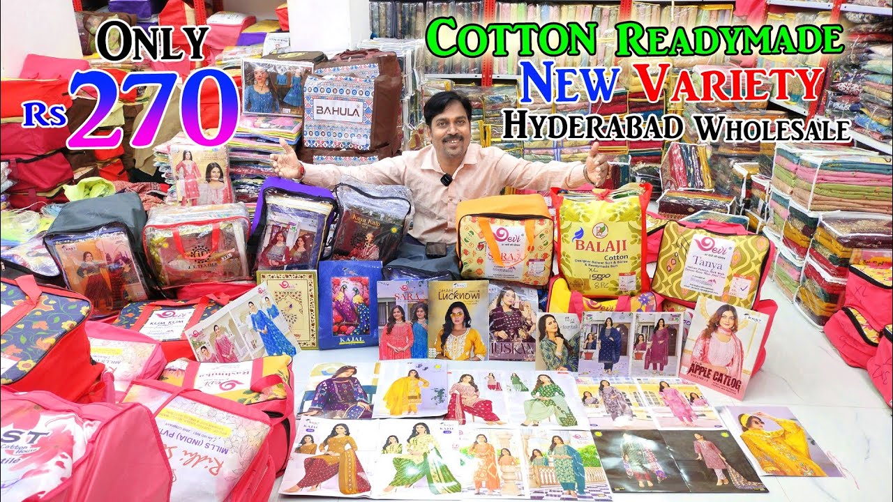 Hyderabad Wholesale Readymade Cotton Catalogue Variety Rs 270 Suits only | Zainab Suit House