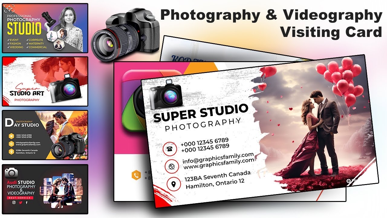Photography & Videography Visiting Card PSD l Studio Business Psd Card l Visiting Card New Design