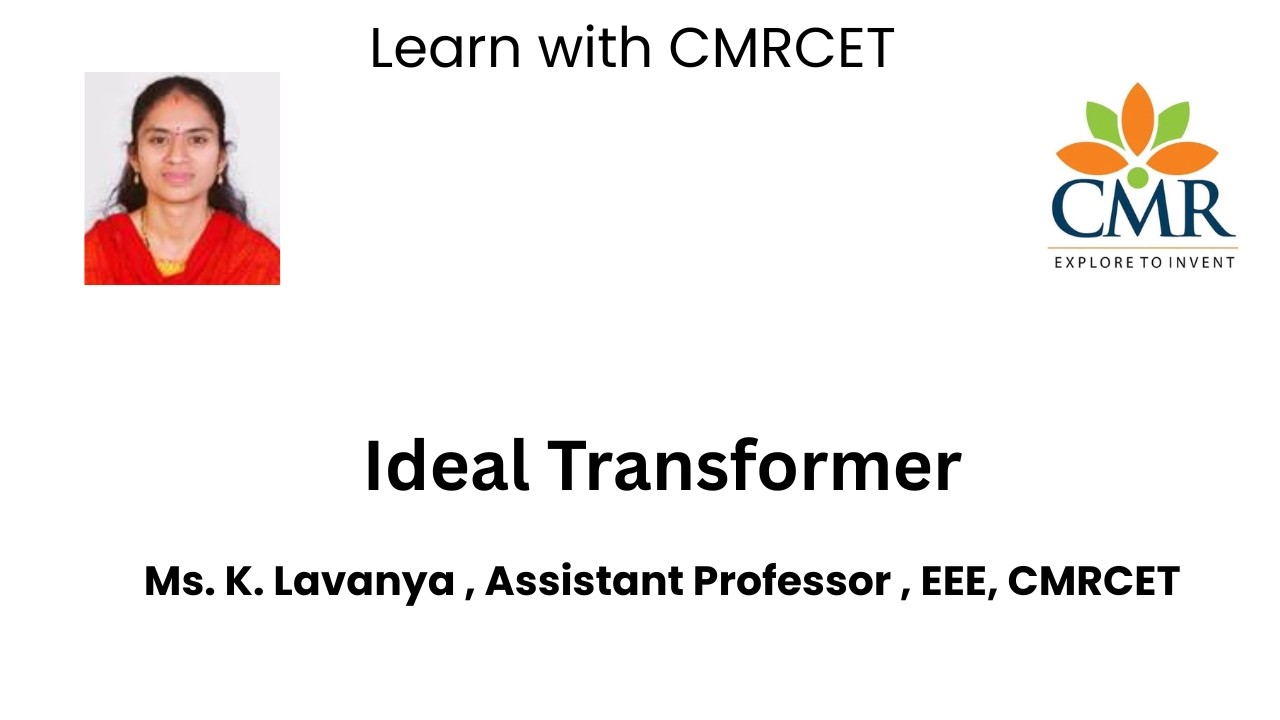 Ideal Transformer, Ms. K. Lavanya , Assistant Professor , EEE, CMRCET