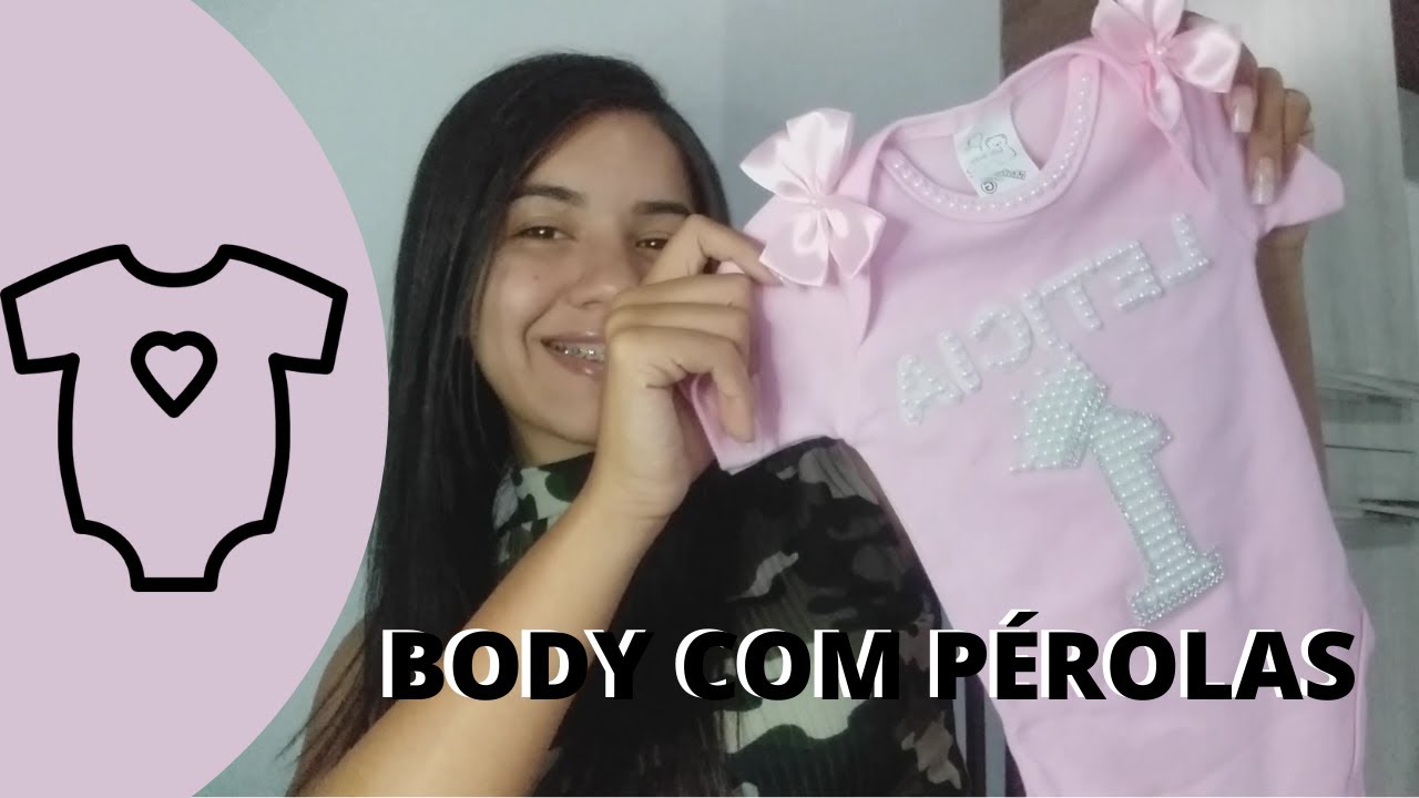 DIY : Como decorar body de bebê com pérolas e strass